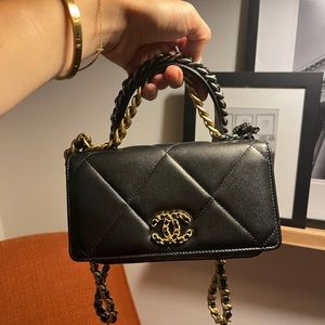 Chanel three tone chain bag/wallet